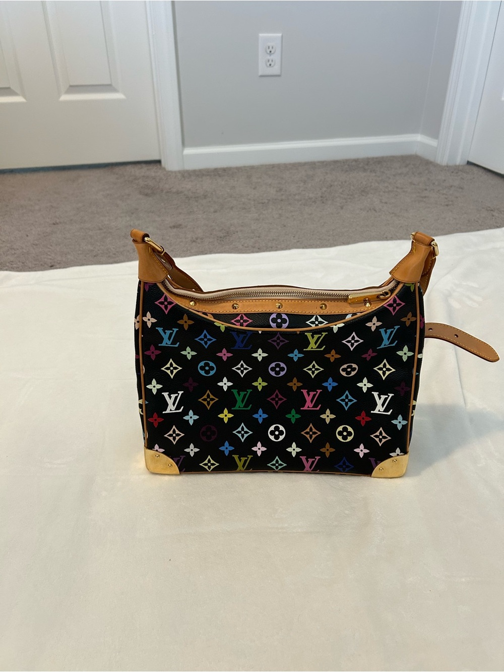 Louis Vuitton monogram black multicolor handbag